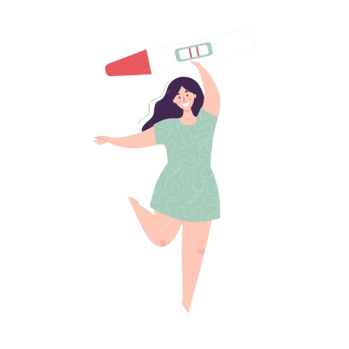 Woman with test kit