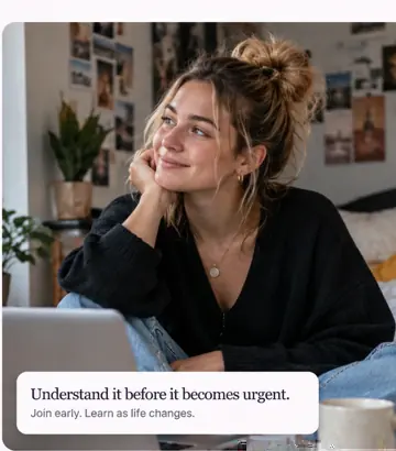 Young woman learning about her reproductive health
